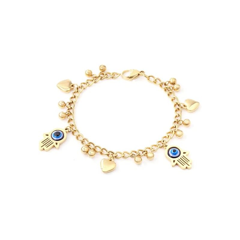 amuleto mano de fátima dorada