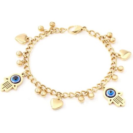 amuleto mano de fátima dorada