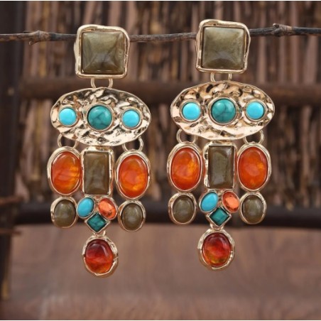 Pendientes pedreria boho