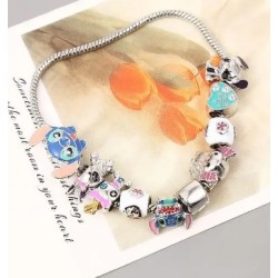 Pulseras estilo Pandora Baratas Lilo y Stitch Plata Ley 925