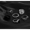 Anillos para hombre plateados con negro Bisutería Online