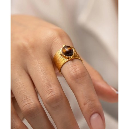 anillo piedra ojo de tigre