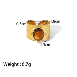 Anillo Piedra Ojo de Tigre en acero inoxidible