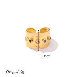 Anillos Acero Inox con piedras cúbicas chakras