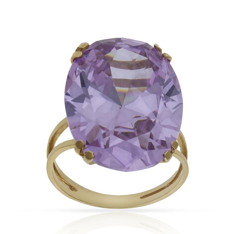 Sortija Oro 18KL Piedra malva