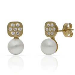 Pendientes Oro 18kl Perlas...