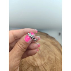 Anillo Stitch en Plata de Ley ajustable para niñas o mujeres.