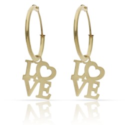 Pendientes Aro Love Oro 18kl