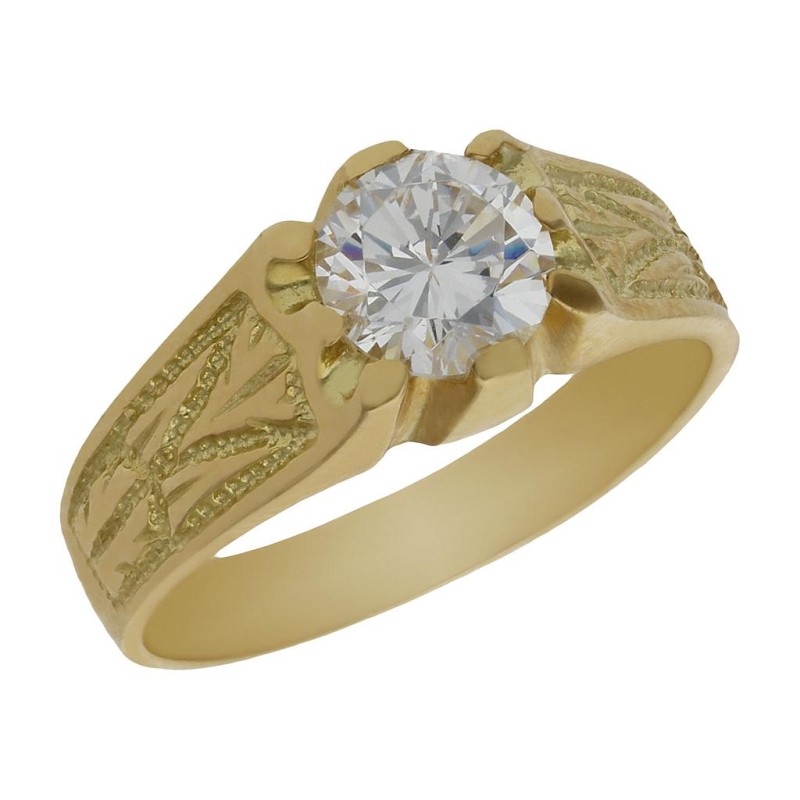 Solitario Oro 18KL tallado S099