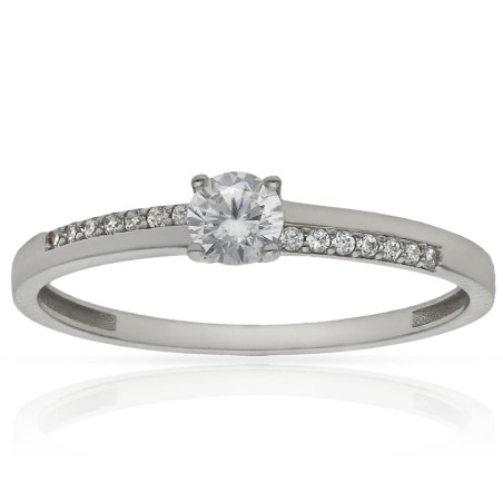 Sortija Oro Blanco 18KL con Circonitas S1380