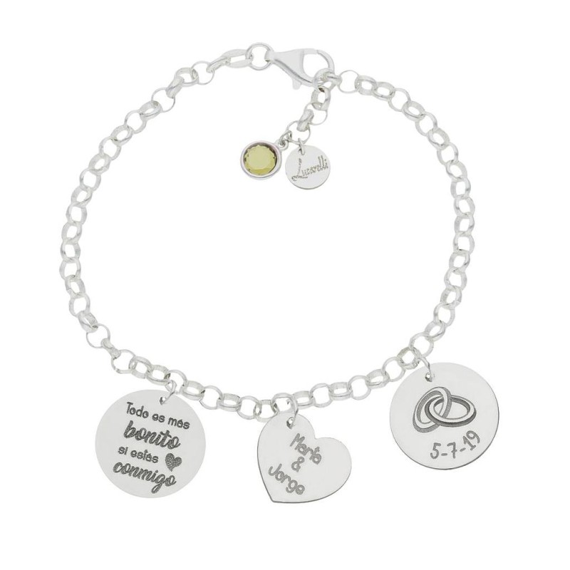 Pulsera Regalo Novios Plata Ley 925mm AG3221